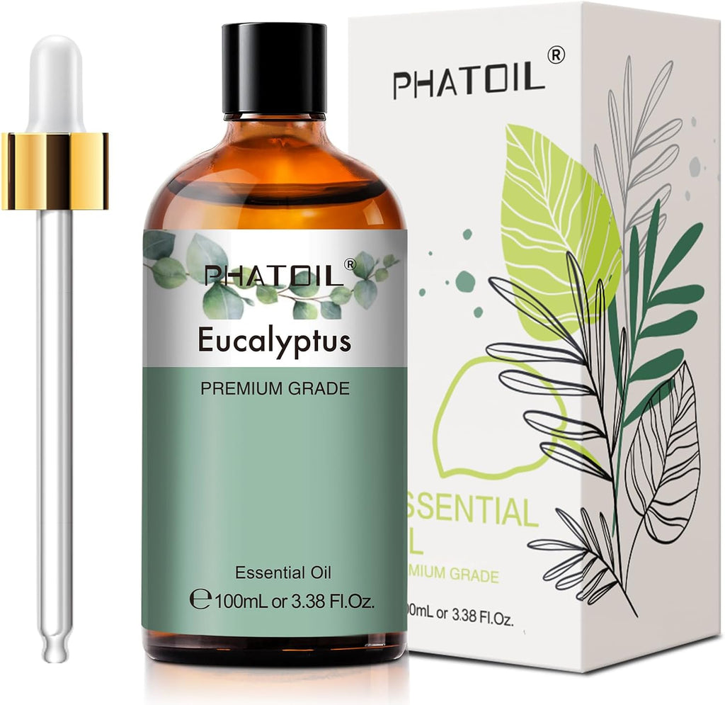 Pure Eucalyptus Essential Oil, 100% Pure Therapeutic Grade Premium Oil for Hair Care, Skin, Aromatherapy 3.38Fl Oz