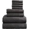 100% Organic Cotton Luxury Bathroom Towel Set for Hotel & Spa, 8-Piece, Gray