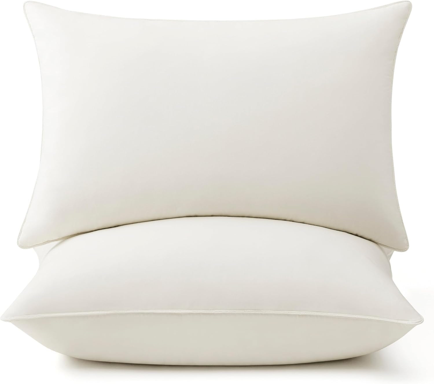 ® Goose Feather down Pillows, 100% Organic Cotton Cover, Luxury Hotel Collection Bed Pillows for Sleeping Set of 2, Queen Size