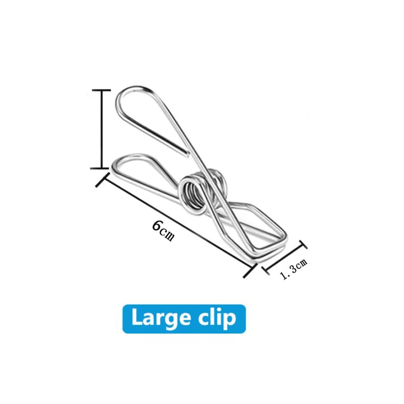 Clothespins Stainless Steel Clothes Pegs Washing Hang Laundry Metal Home Storage Tool 10-100Pcs Cloth Pin Clip Holders 6Cm Clips