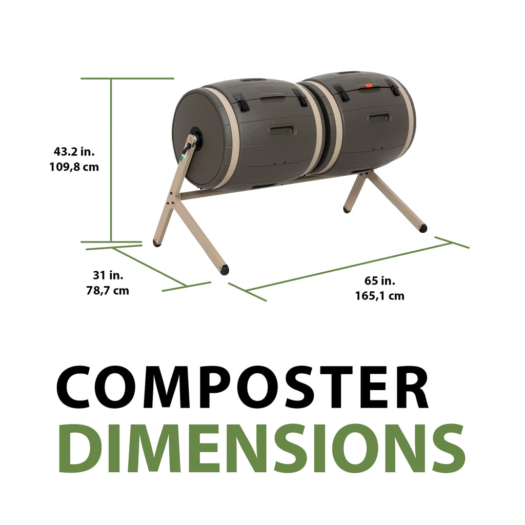 Double Bin Rotating Composter, 100 Gallon, Polyethylene (60309)