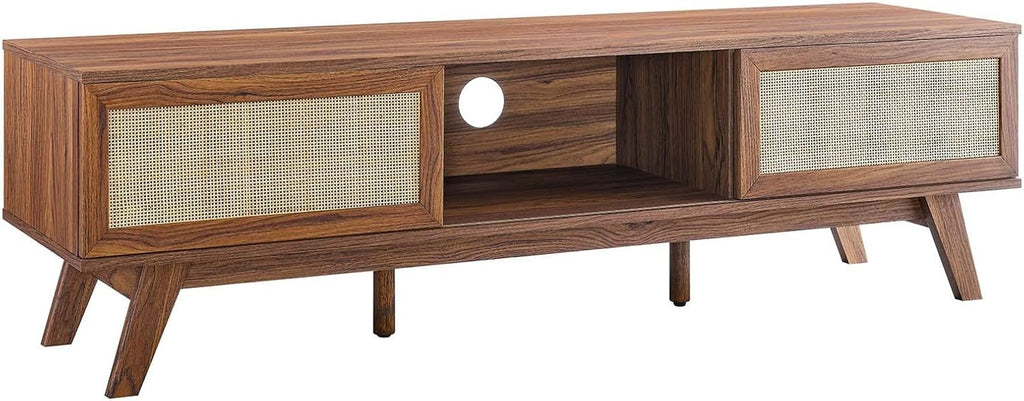 Soma 60" Rattan TV Stand in Walnut