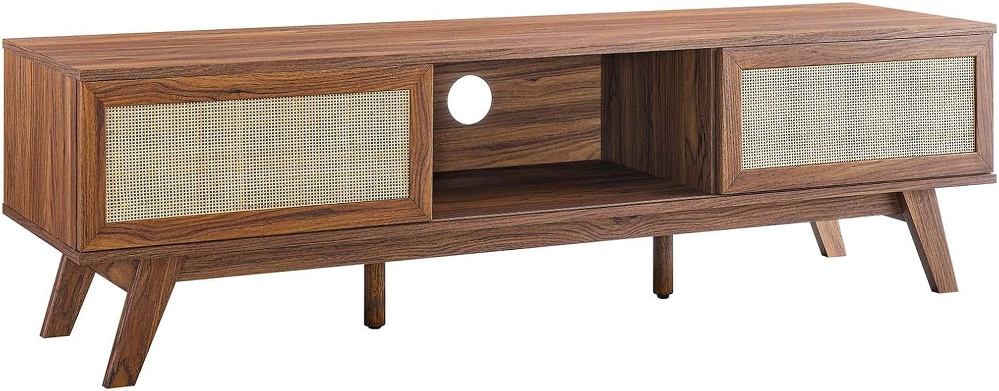 Soma 60" Rattan TV Stand in Walnut