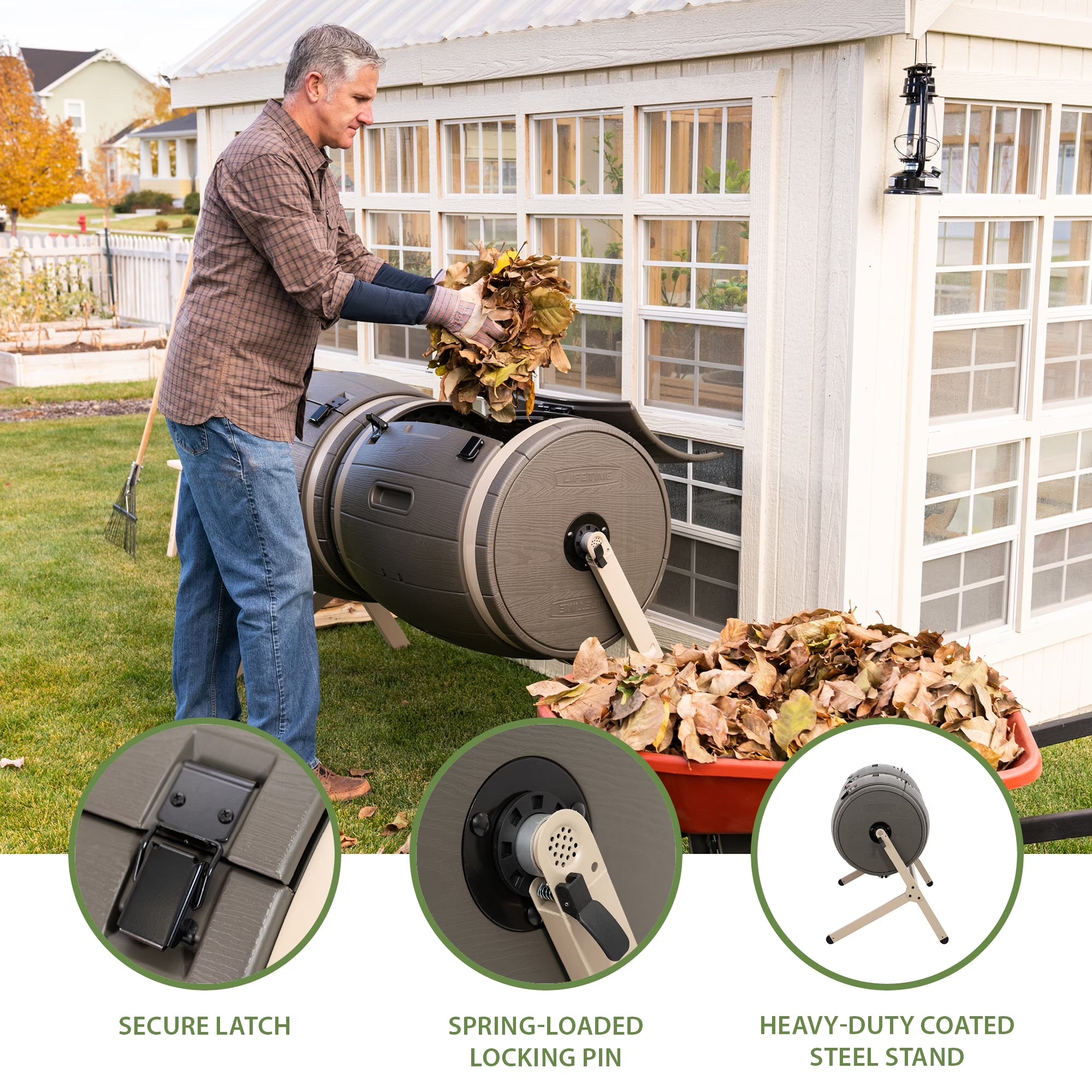 Double Bin Rotating Composter, 100 Gallon, Polyethylene (60309)