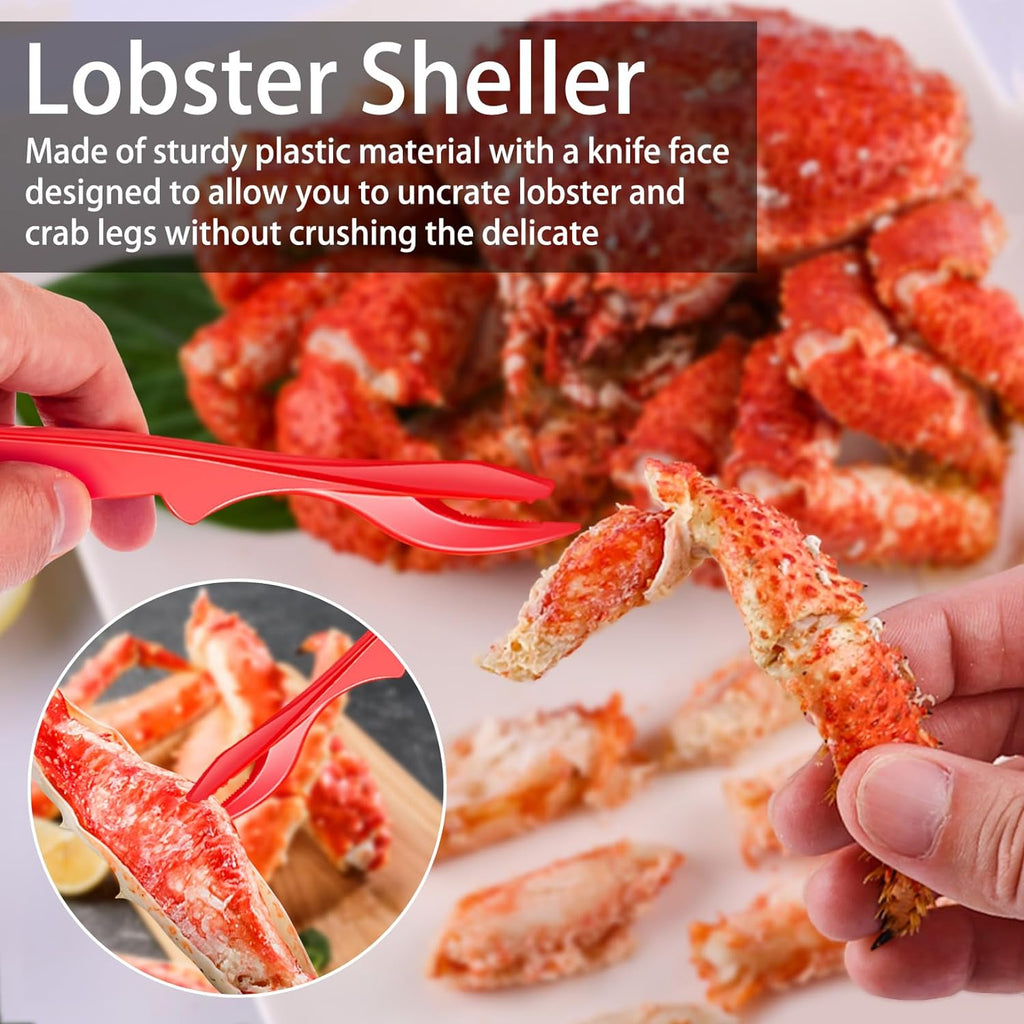 Seafood Cracker Tool Set with Lobster Sheller Stainless Steel Crab Crackers Crab Leg Fork Seafood Scissors and Storage Bag, Crab Leg Pick Utensils Set Crab Eating Tools (9Pcs)
