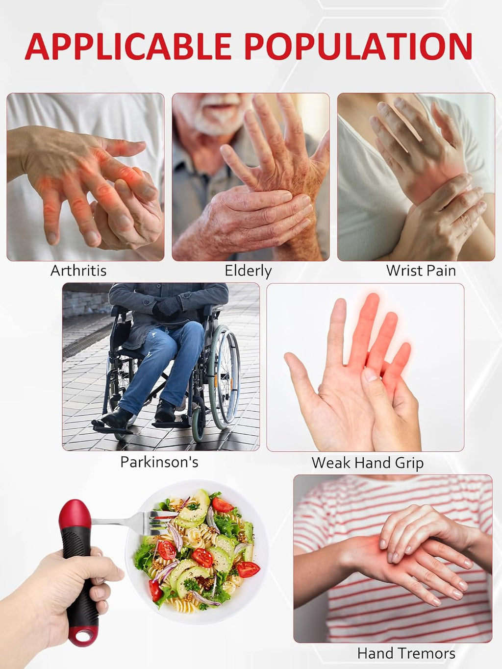 Adaptive Utensils Weighted Spoon Fork Set for Hand Tremors, Parkinson'S & Arthritis | Non-Slip Grip Aid for Elderly, Disabled Adults, Weak Hand Support, Handicapped-Friendly, Travel-Ready Eating Utensils