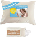 ® Adjustable Organic Pillow 20X26 with Organic Cotton Pillowcase &Shell | CPSC and OEKO-TEX Certified, Organic Pillow for Side Sleepers, Neck Pain Relief, Machine Washable, Bedroom&Travel&Couch