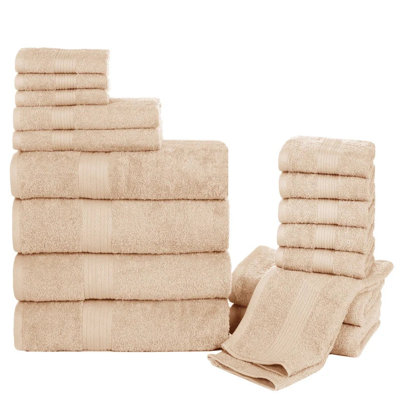 Luxurious Ultra Soft Plush Thick Cotton Towel Sets - Set of 18