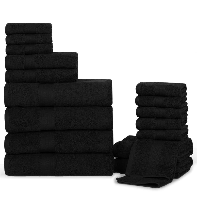 Luxurious Ultra Soft Plush Thick Cotton Towel Sets - Set of 18