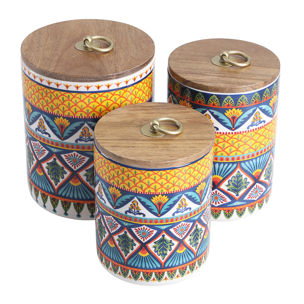 Ceramic Air Tight Food Storage Canister, Set of 3