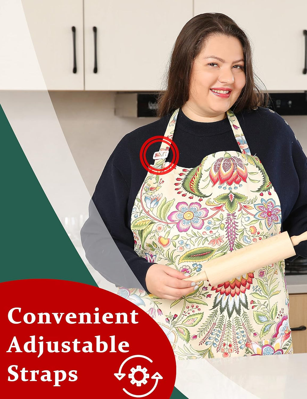 Cotton Linen Baking plus Size Aprons for Women with Pockets Kitchen Cooking