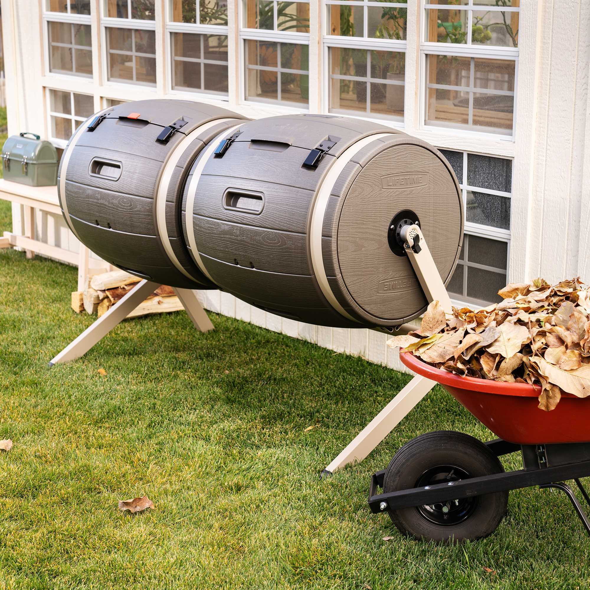 Double Bin Rotating Composter, 100 Gallon, Polyethylene (60309)