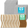 Organic Origin Swedish Dishcloths & Plant-Based Sponges - Absorbent 12 Swedish Dishcloths and 12 Plant-Based Sponges - Reusable Paper Towels & Cellulose Scrubber Set for Kitchen Cleaning (24 Pack)