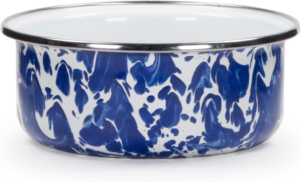 Enamelware 12-Piece Dinnerware Set, Cobalt Swirl