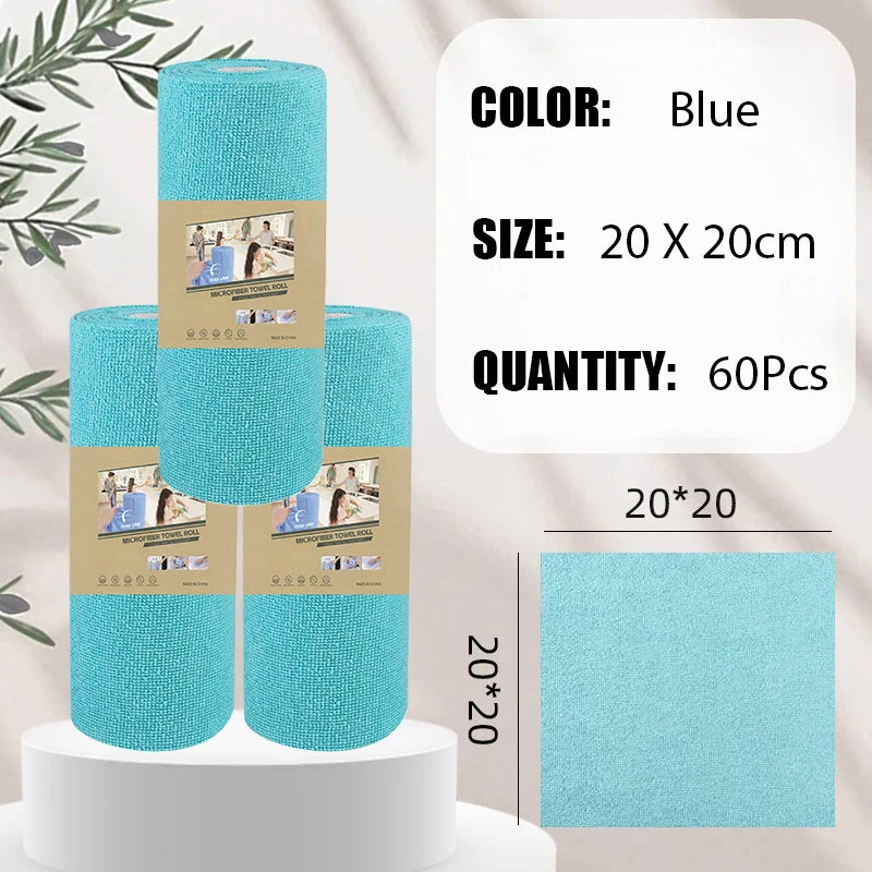 20~60Pcs Thickened Super Absorbent Dishcloth Reusable Kitchen Wiping Rags Microfiber Cleaning Cloths Household Cleaning Tools
