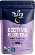 Organic Bedtime Bliss Tea – 100 Count, Plant-Based Pyramid Tea Bags