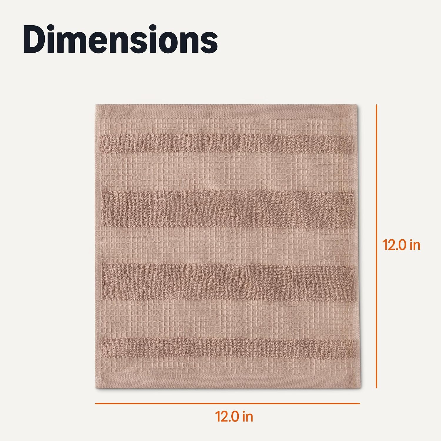 Organic Cotton Waffle Kitchen Dish Cloths, Ultra Absorbent, Quick Drying, Lint-Free, 12 X 12 Inches, 6-Pack (2 Brown, 2 Green, 2 Navy)