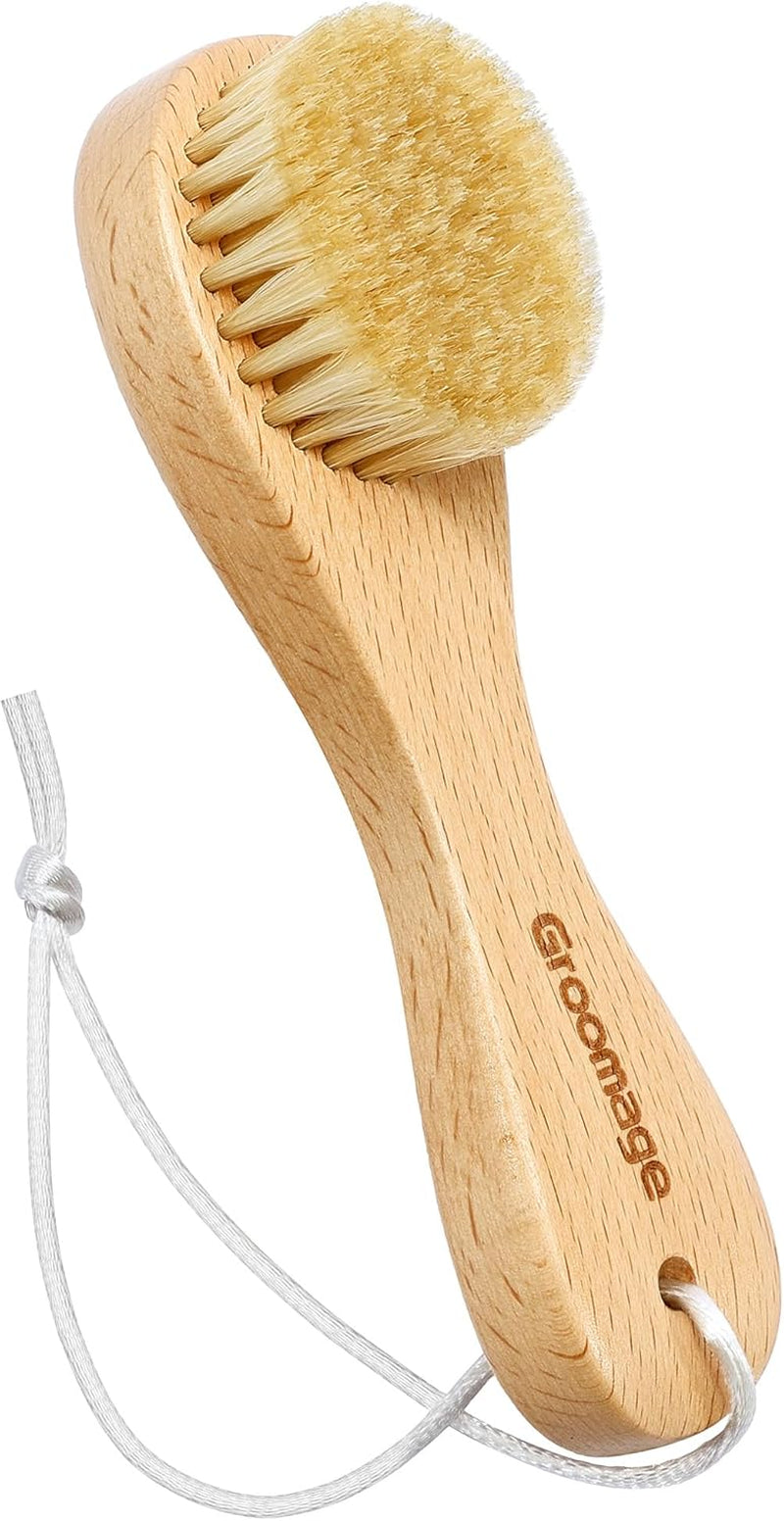 Laundry Stain Brush, Laundry Brush for Stains on Clothes, Dorm Room Essentials for College Students, Natural Boar Bristle Cleaning Brush, Fabrics Cleaning Brush for Clothes without Damage