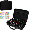 60 Bottles EVA Essential Oils Organizer, Hard Shell Essential Oil Storage Carrying Case, Essential Oils Holder Traveling Bag with Foam Insert, Holds 5Ml,10Ml,15Ml Essential Oils (Black)
