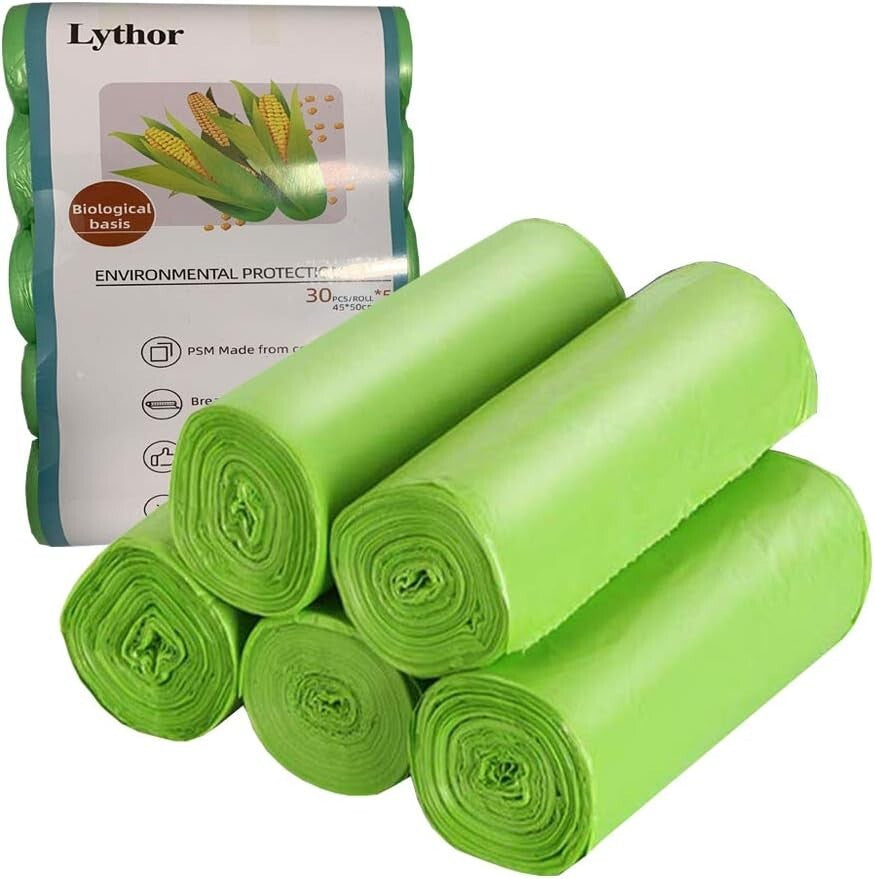 Biodegradable Compost Bags 2.6 Gallon 150 Count 30X5 Fit Small Trash Bins New