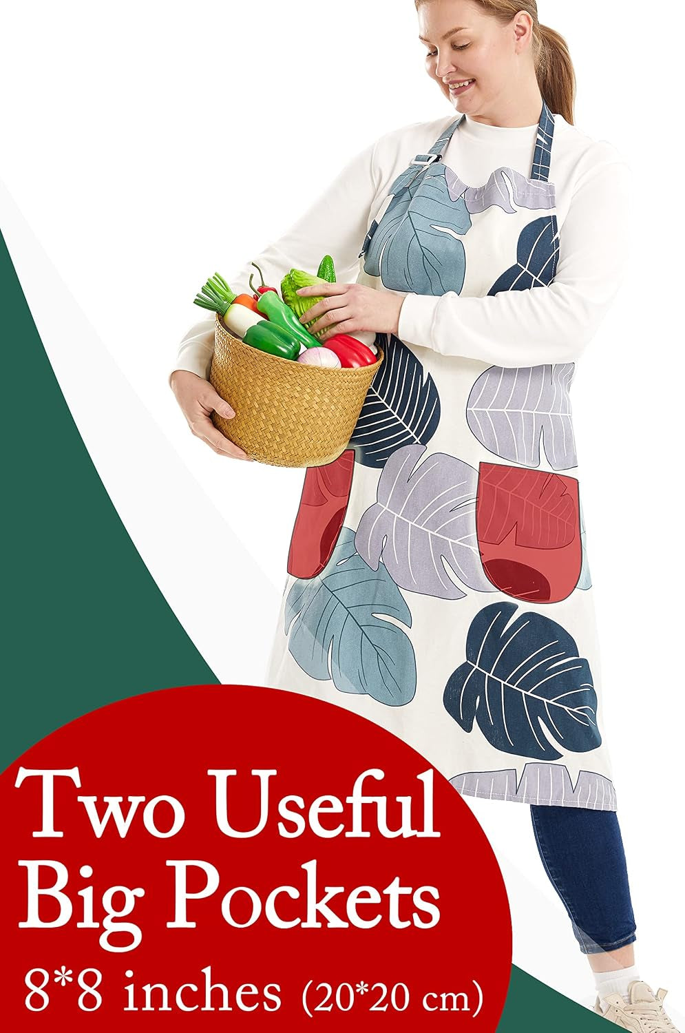 Cotton Linen Baking plus Size Aprons for Women with Pockets Kitchen Cooking
