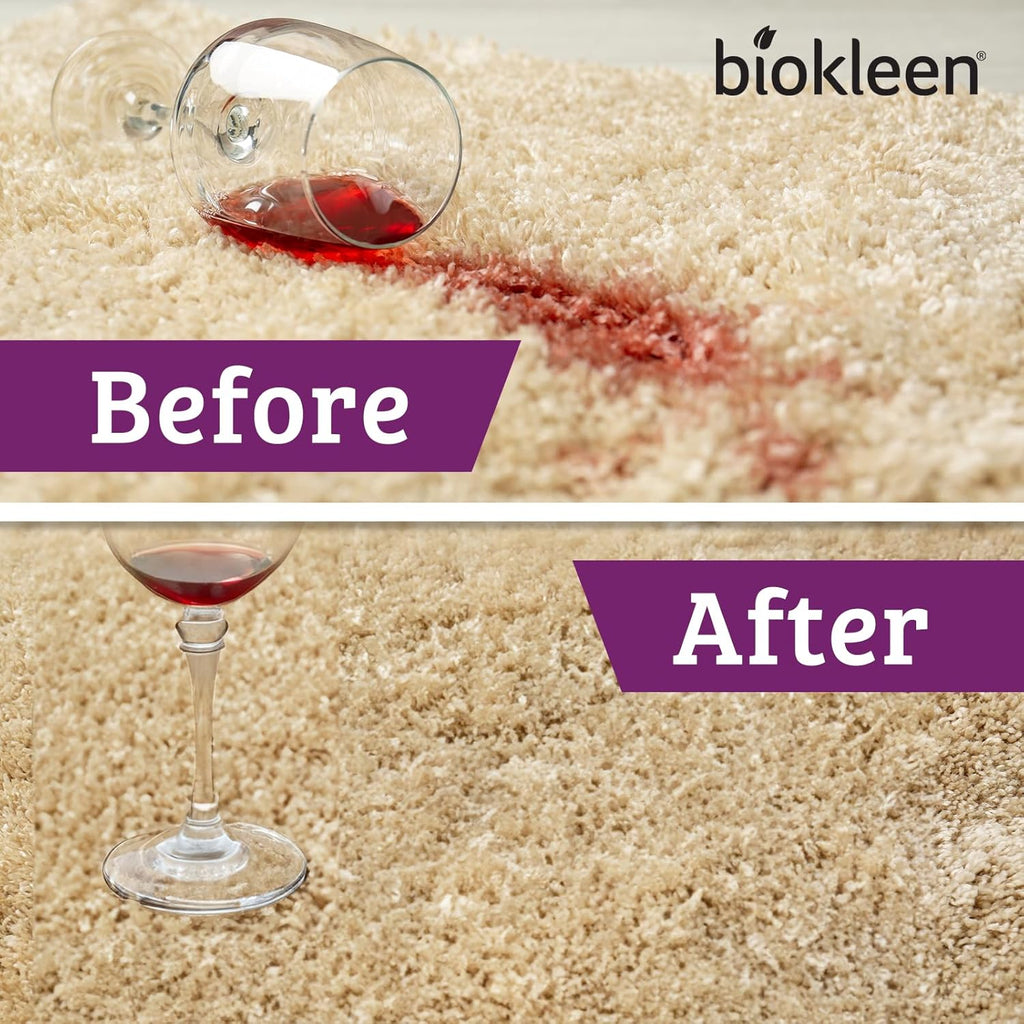 Bac-Out Carpet Stain Remover Enzymatic, Destroys Stains & Odors Safely, for Pet Urine, Laundry, Diapers, Wine, Carpets, More, Eco-Friendly, Plant-Based