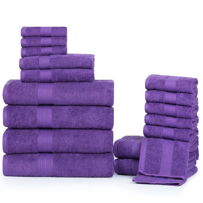 Luxurious Ultra Soft Plush Thick Cotton Towel Sets - Set of 18