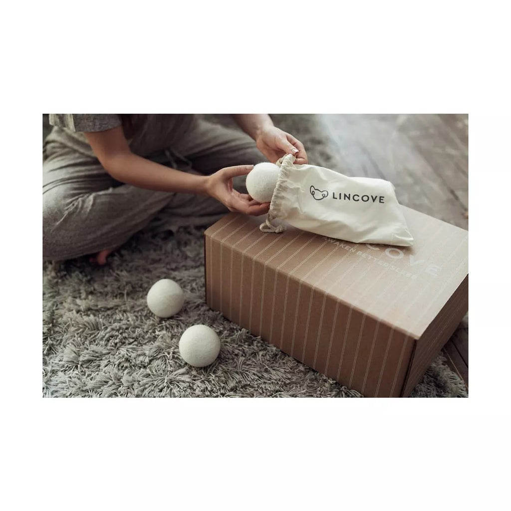 Lincove 100% Organic Wool Dryer Balls – Natural Fabric Softener, Reduces Drying Time & Static, Reusable, 1,000+ Loads
