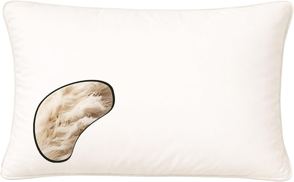100% Organic Kapok Pillow with Natural Organic Cotton Removable Cover, Machine Washable Ventilated Cover, Organic Fill (Queen - 31"X20")
