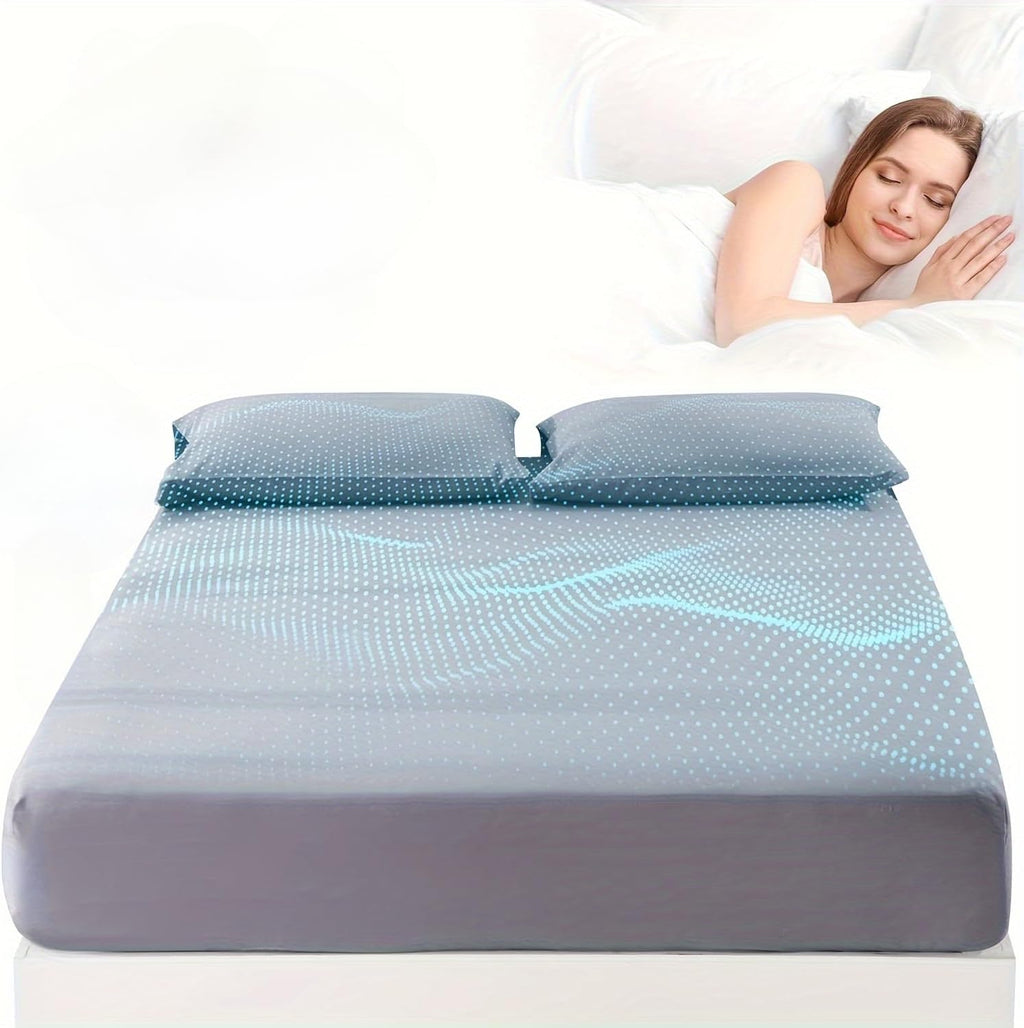 Grounding Sheets Queen Size, 95% Organic Cotton + 5% Silver Fiber, Earthing Bed Sheet with Cord - Premium Soft Breathable Fitted Sheet for Better Sleep, Deep Pocket (Gray)