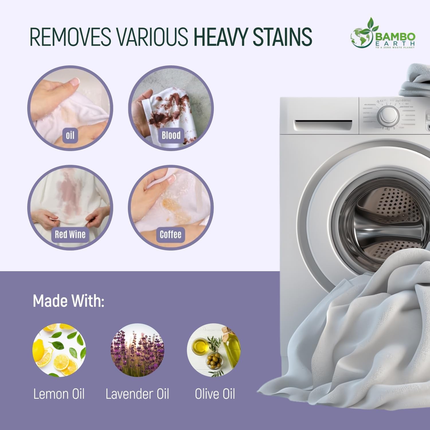 180 Loads Natural Laundry Detergent Sheets - All Natural Biodegradable and Dissolvable Washing Machine Dry Soap Laundry Detergent Strips, Mess Free, Eco Friendly, 90 Sheet Pack (Calm Lavender)