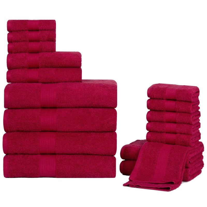 Luxurious Ultra Soft Plush Thick Cotton Towel Sets - Set of 18