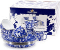 Enamelware 12-Piece Dinnerware Set, Cobalt Swirl