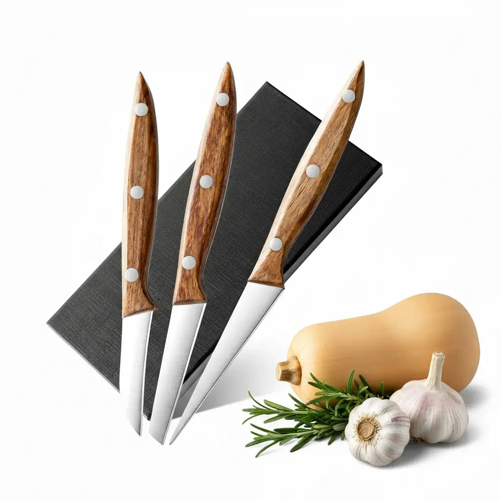 Stainless Steel Fruit Carving Knife Set Wood Handle Kitchen Knives