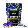- Butterfly Pea Flower Tea - Ashwagandha - 10 Count - Pyramid Plant Based Tea Bag | ANTIOXIDANT RICH | Caffeine Free - Flower Based - Herbal Tea - Non Bitter | Zipper Pack