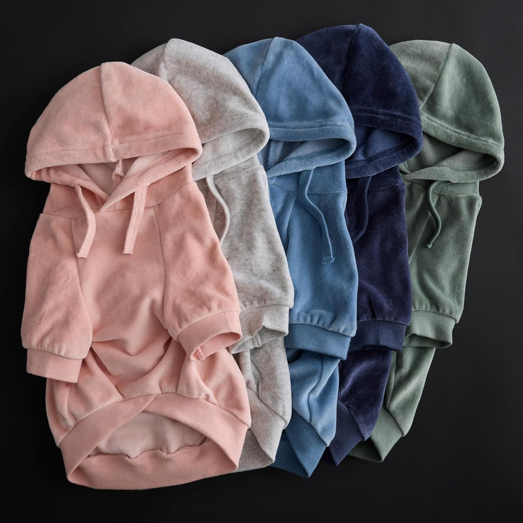 Cooper II Organic Cotton Velour Dog Hoodie Pet Coat for Small, Medium and Large Dogs, Sage, Large (40-60 Lbs)