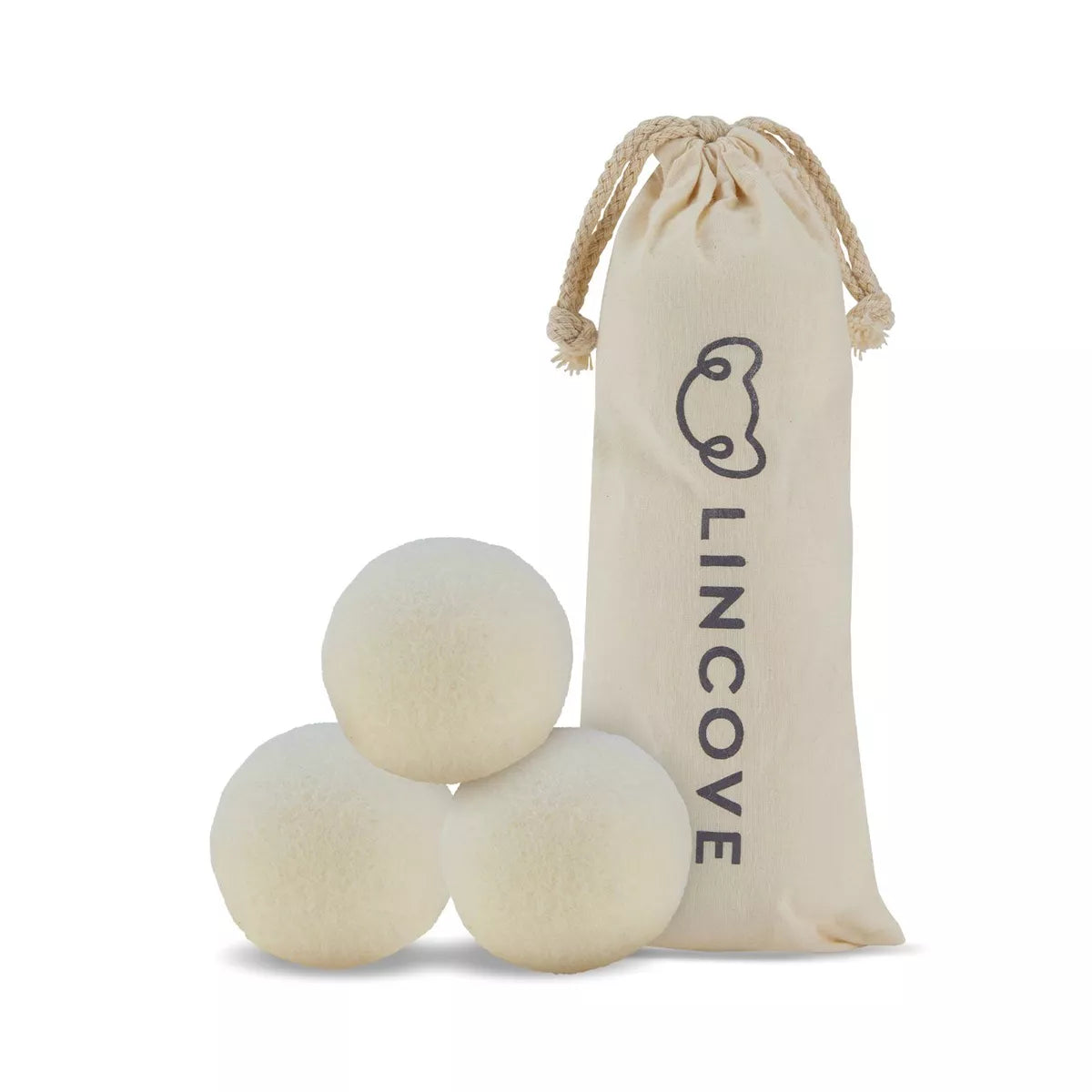 Lincove 100% Organic Wool Dryer Balls – Natural Fabric Softener, Reduces Drying Time & Static, Reusable, 1,000+ Loads