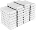 Classic Kitchen Towels - 15 Pack 100% Natural Cotton Kitchen Towel Set, Reusable Wash Cloths, Absorbent Dish Towels, Machine Washable Hand Towels, Kitchen Essentials, 14” X 25”, Black Striped