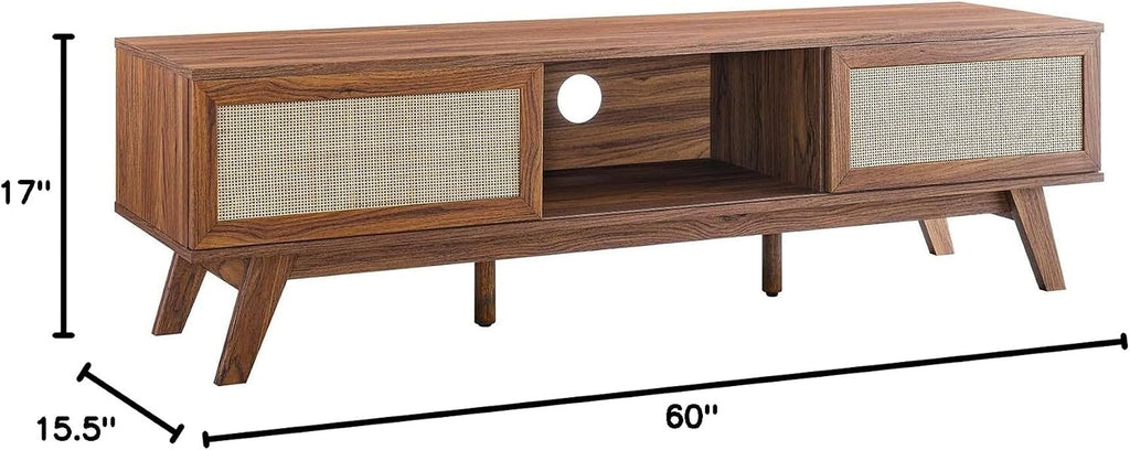 Soma 60" Rattan TV Stand in Walnut