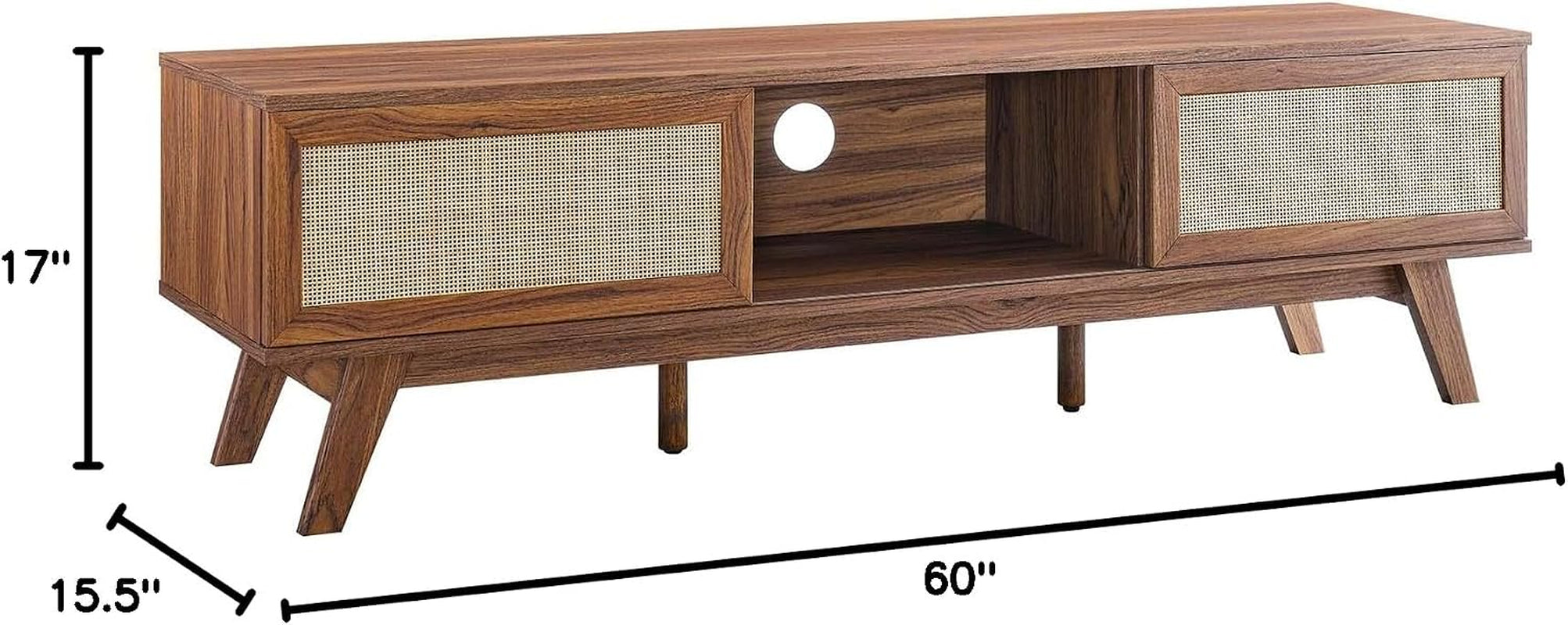 Soma 60" Rattan TV Stand in Walnut