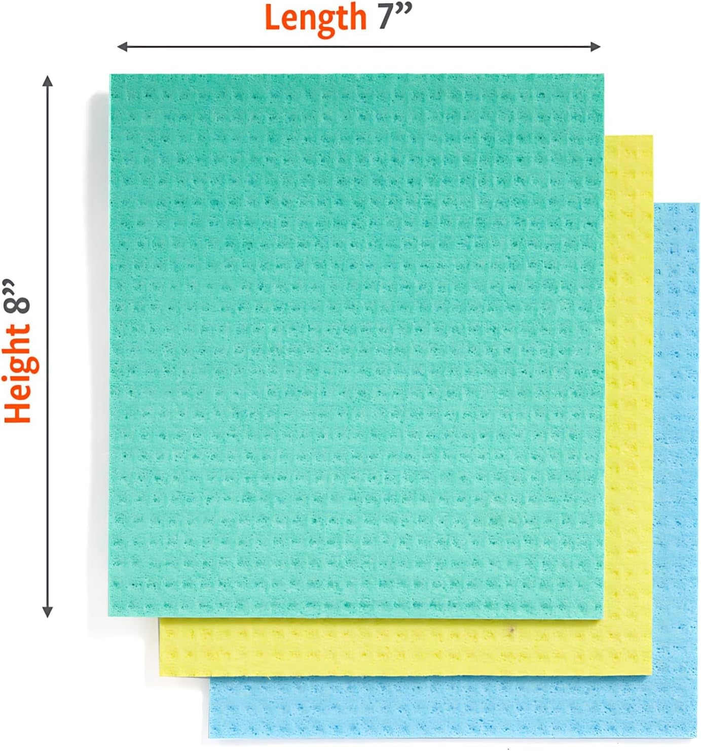 Totally Plant-Based Sponge Cloths - Cellulose Sponge Cloths, Super Absorbent Dish Towels, Reusable Paper Towel Alternative, 100% Natural Plant-Based, 3-Pack, Multicolor