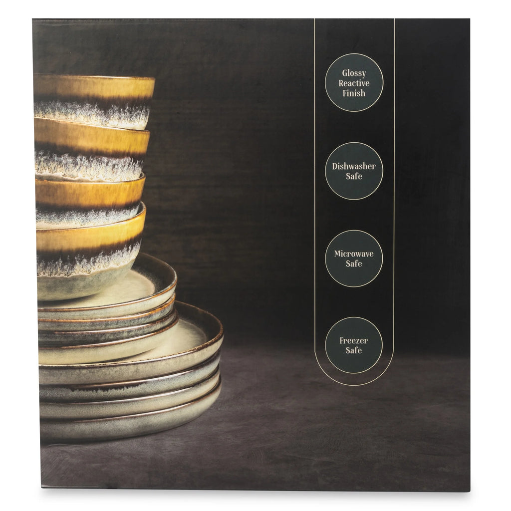 12-Piece Ceramic Dinnerware Set, Asher Collection