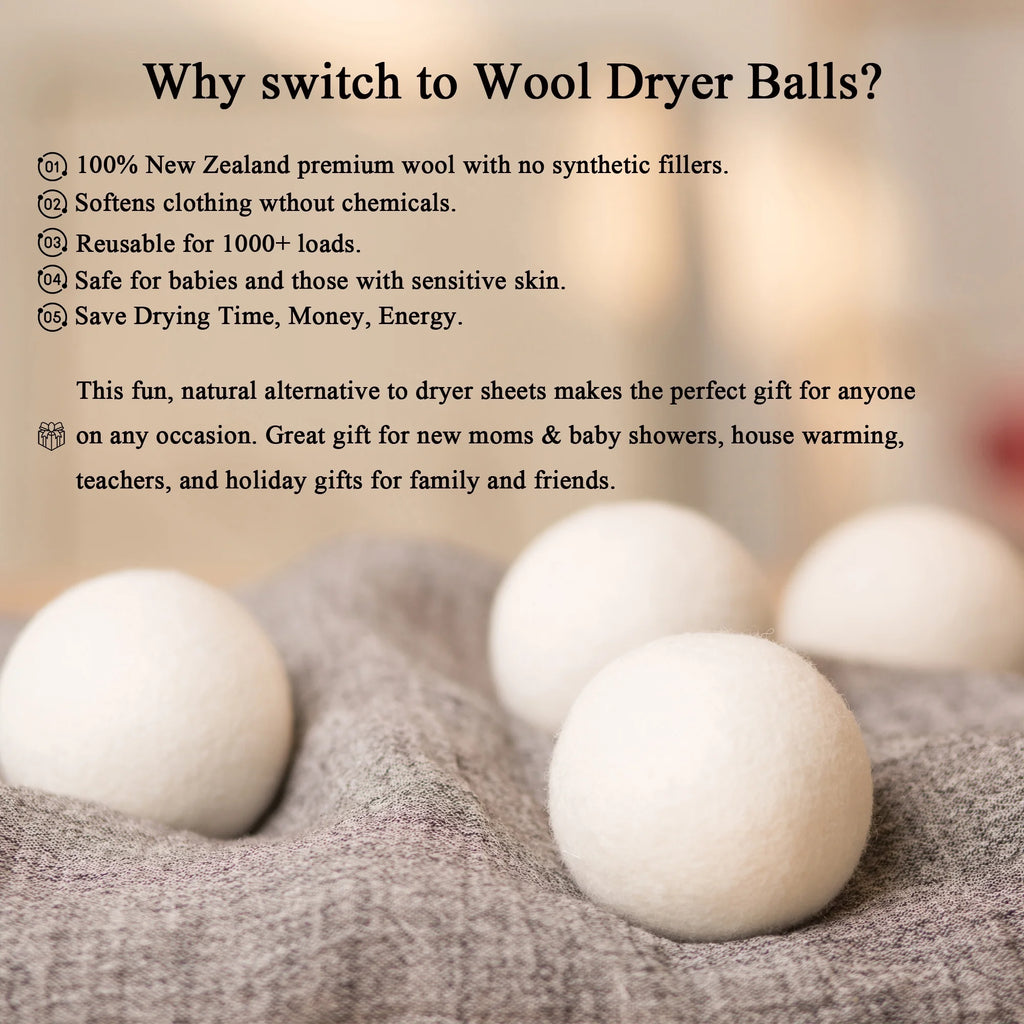 (2 Pack) Wool Dryer Balls Organic XL 6 Balls per Pack by , save Time,Money,Energy.