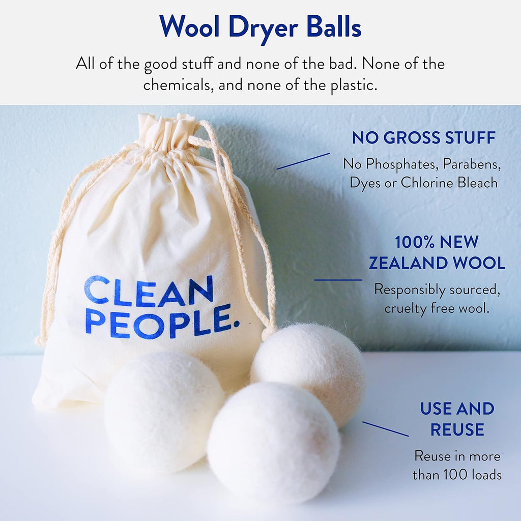 100% New Zealand Wool Dryer Balls - 6 Pack - for Laundry, Fabric Softening, anti Static, No Lint, Odorless and Reusable