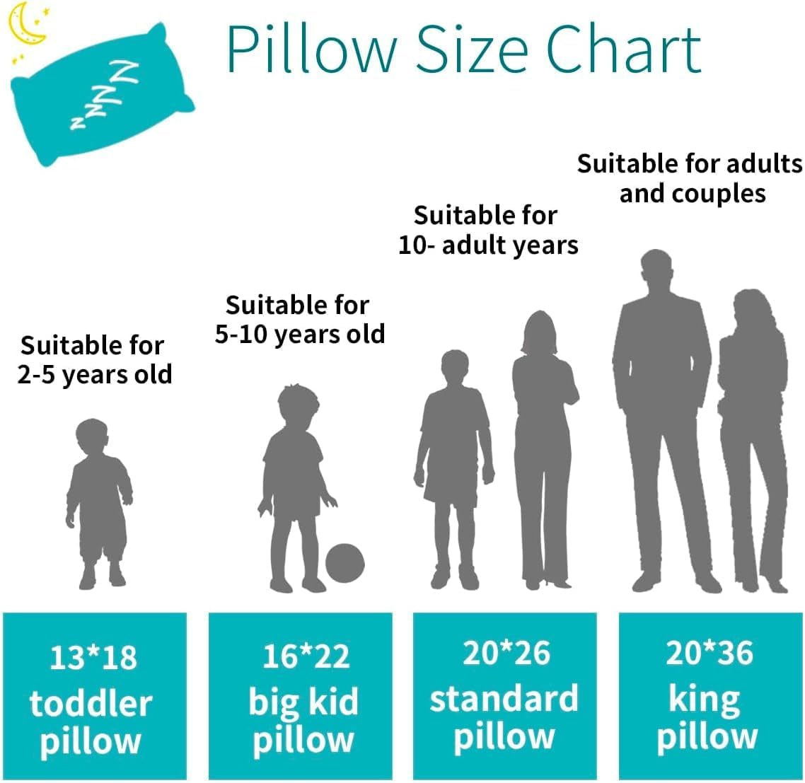 Organic Pillow with Pillowcase - 20X36 King Size Pillow with 100% Organic Cotton Shell, Adjustable Loft Organic King Plilow, Machine Washable, Soft, Perfect for Adults&Couples