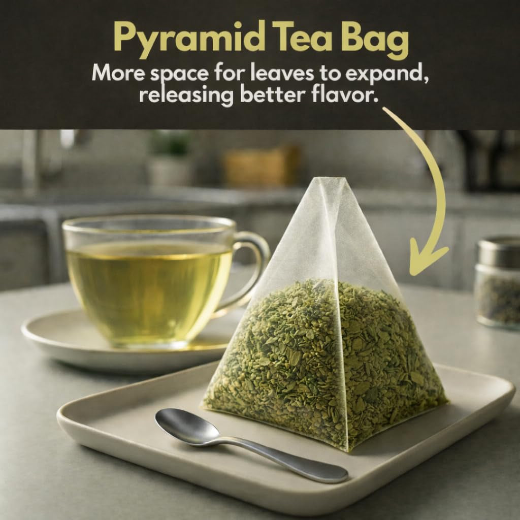 Organic Lemon Balm Tea – 100 Count, Plant-Based Pyramid Tea Bags