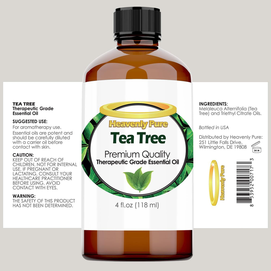 - Tea Tree Essential Oil 4 Oz Bottle for Candle Making, Aromatherapy, Body, Face, Skin and Hair Care - 118 Ml - Tea Tree Oil