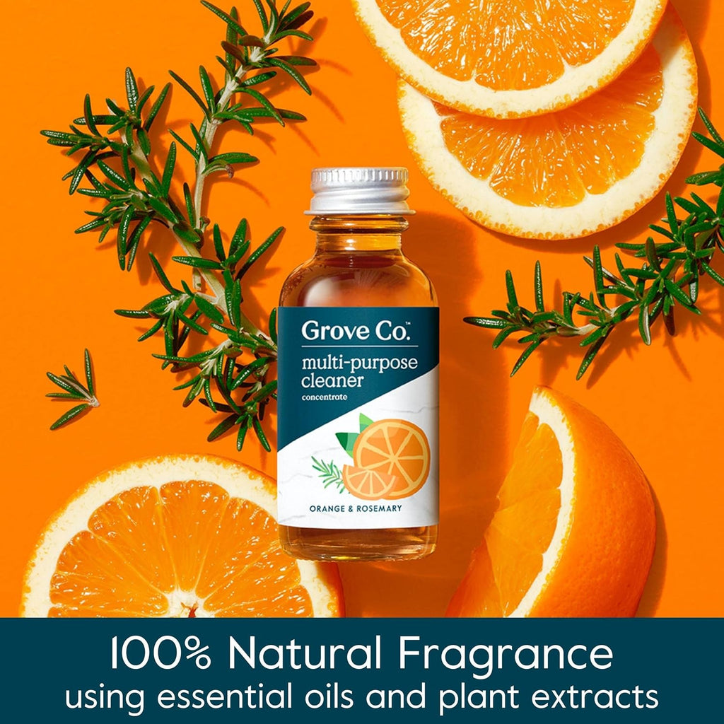 Multi-Purpose Cleaner Refills & Glass Bottle, Orange & Rosemary | 2 Refills and 1 Reusable Glass Bottle; Plant-Based; No Plastic Waste; Ammonia & Chlorine Free; No Harsh Chemicals
