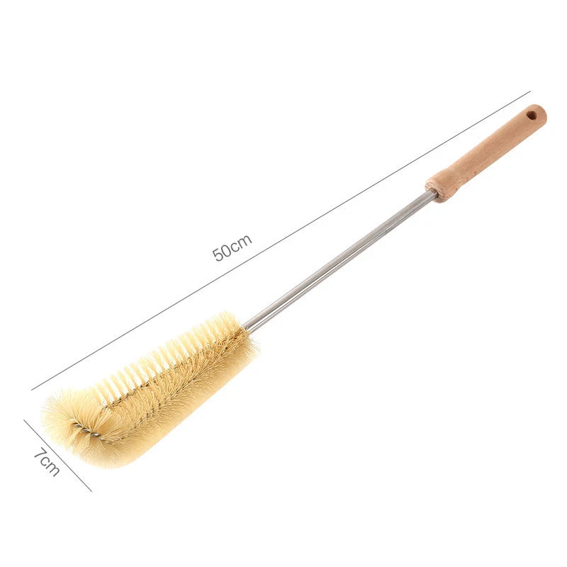 Wooden Bottle Cleaning Brush with Long Handle - Glass Scrubber for Stainless Steel Drink Bottles, Kitchen Tools,Cleaning Tools