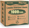 1000 Loads Mega Pack Laundry Detergent Sheets, Eco-Friendly Laundry Sheets, Powerful Cleaning, Suitable for Homes, Dorms, and Apartments - [Fresh Scent]